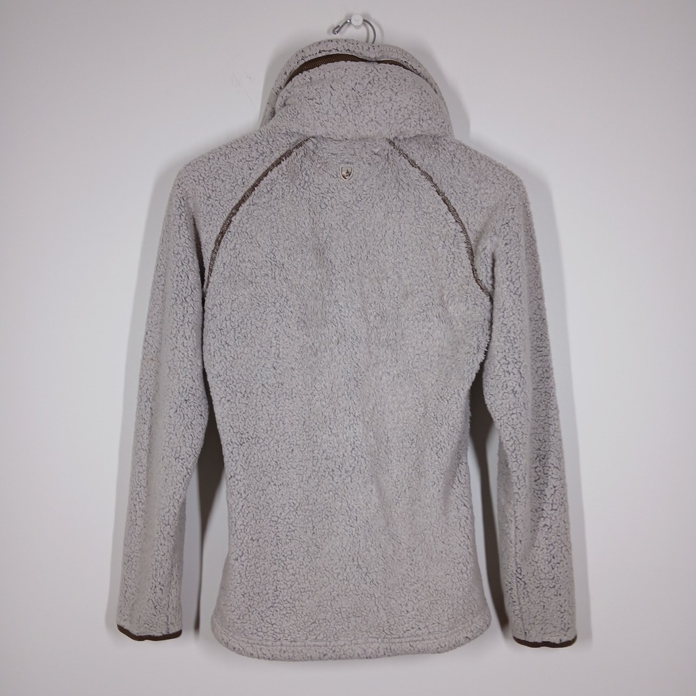 Kuhl Flight Fleece Jacket Womens S Oatmeal Brown Polyester Full Zip Thumbhole - Picture 5 of 11